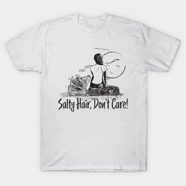 Salty Hair Mermaid T-Shirt by TAS Illustrations and More